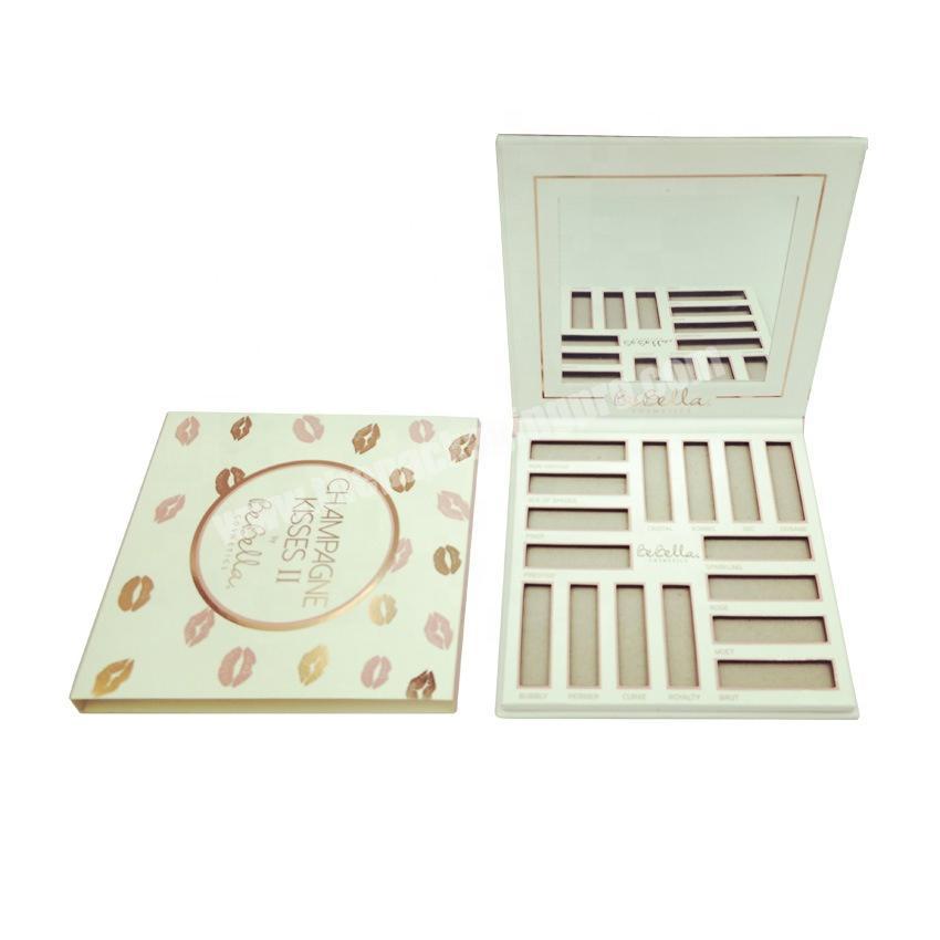 Factory custom magnetic square with mirror empty eyeshadow box holographic box packaging eye shadow palette box