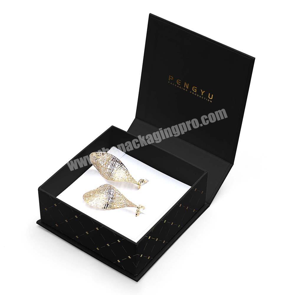 Fashion small jewelry organizer box black travel wooden jewelry box earrings