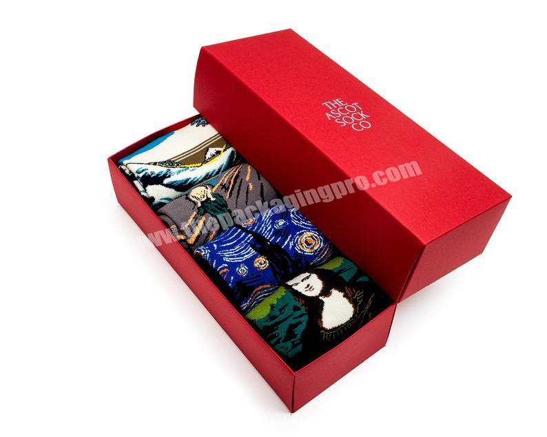 custom BK24B Custom Eco Friendly Paper Cardboard Sock Box Packaging  Design Gift Packing For Socks 