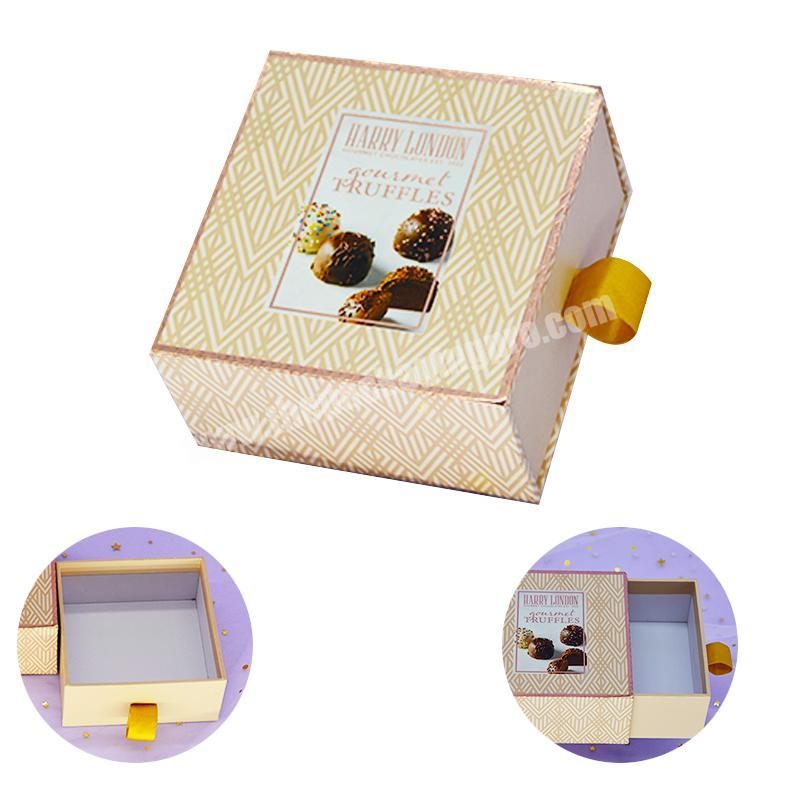 High Quality Custom Cardboard Drawer Birthday Valentines Day Candy Chocolate Cover Packaging Box wholesaler