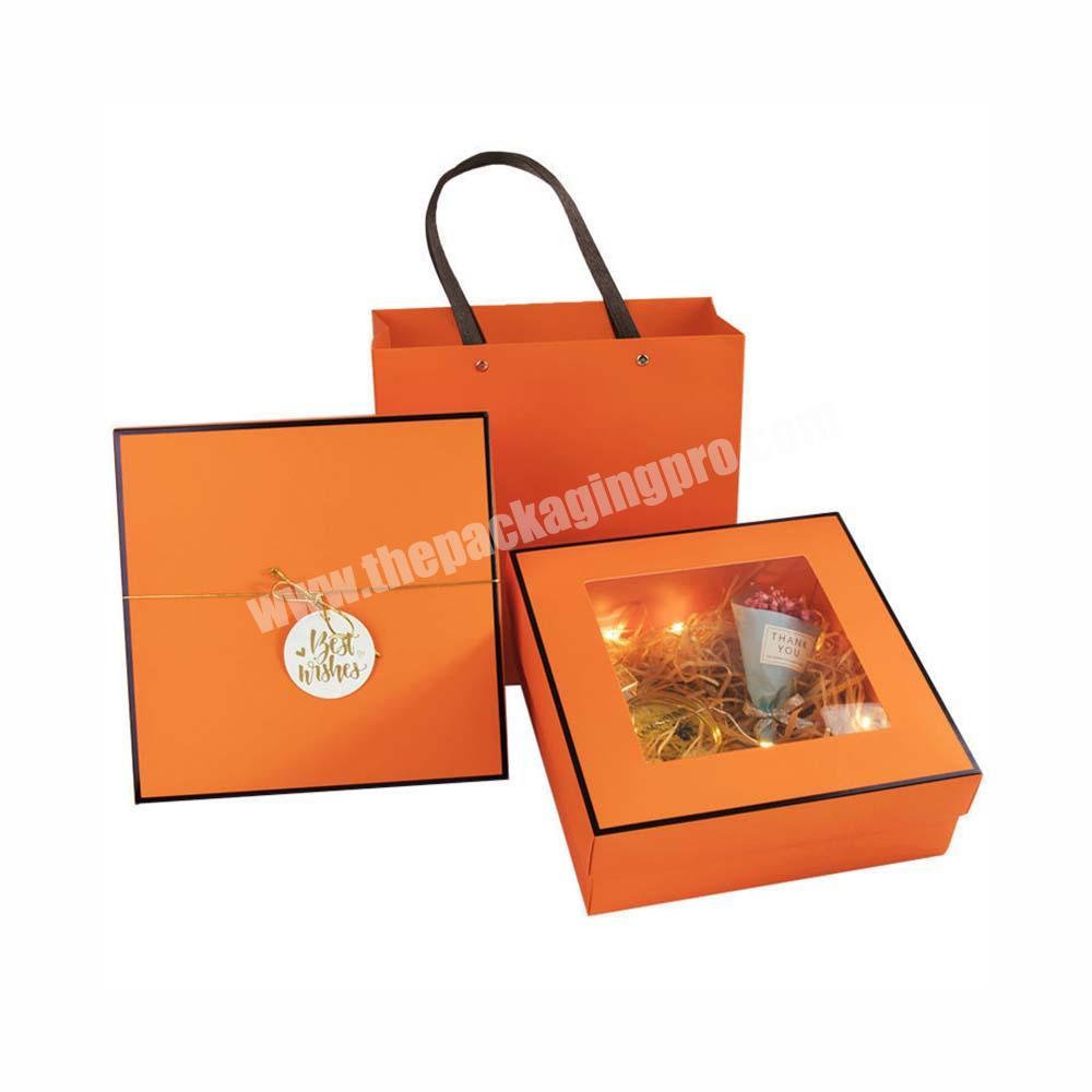 High Quality Custom Luxury Cardboard Paper Box Free Sample Handle PVC Windows Packaging