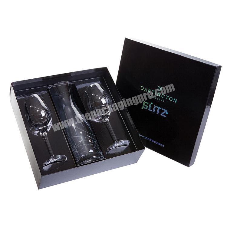 custom High quality custom cardboard printing paper gift box for wine glasses 