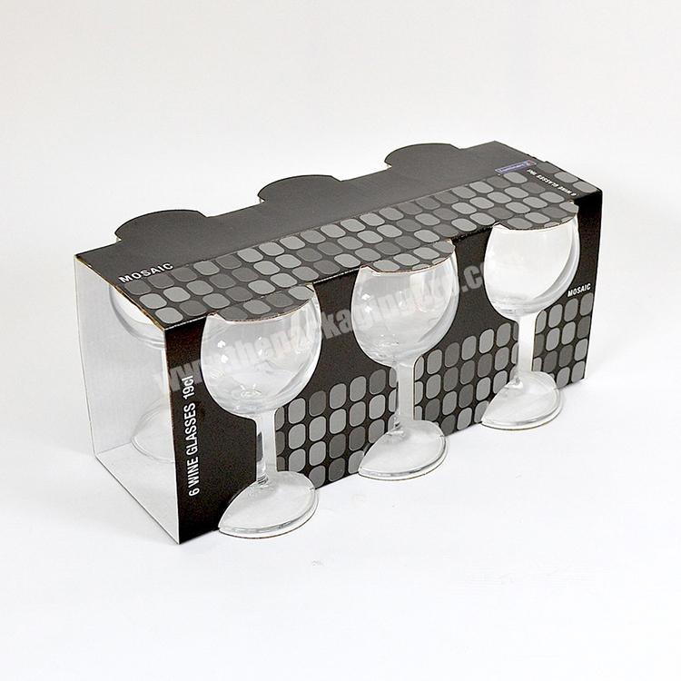 High quality custom cardboard printing paper gift box for wine glasses wholesaler