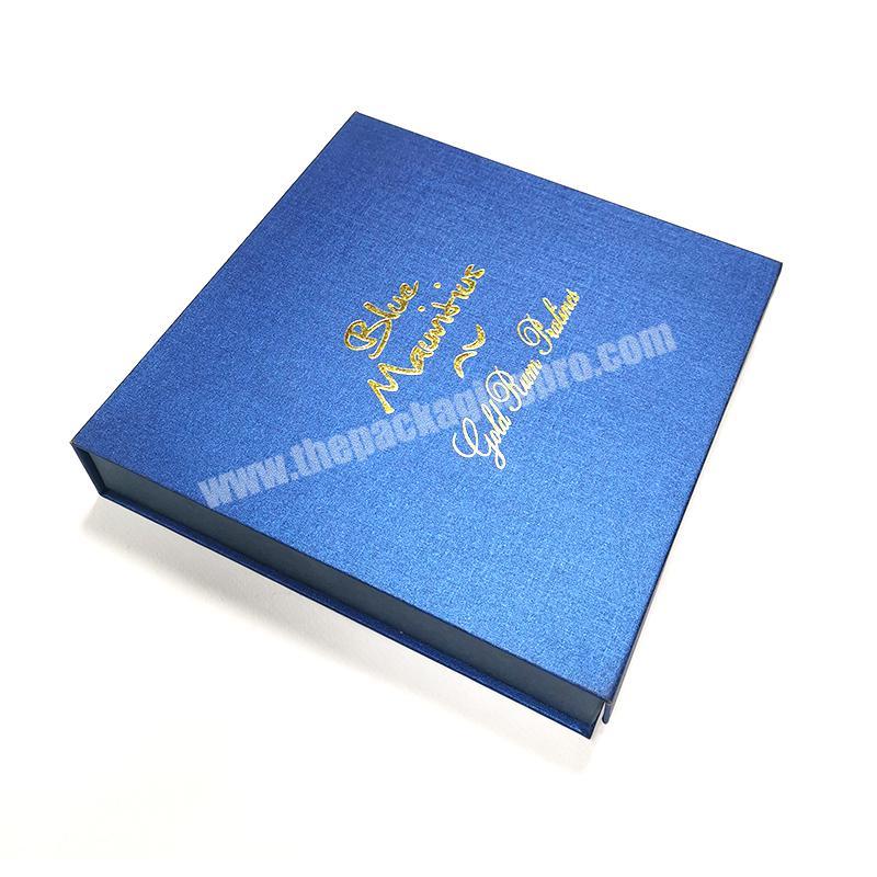Custom golden logo foil blue fancy chocolate ball box with paper christmas paper craft box customized size produced wholesaler