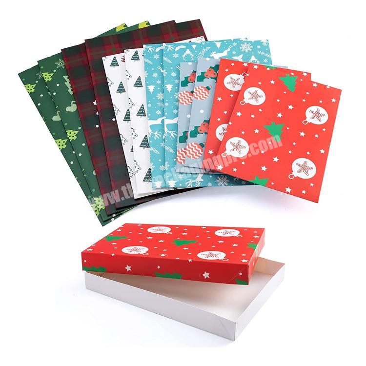 Hot sale luxury custom 12 pcs gift boxes set printing clothing christmas socks paper boxes for christmas