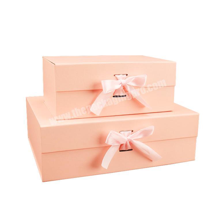 Hot-selling Custom Logo Paper Pink Magnet Foldable Folding Magnetic Gift Box