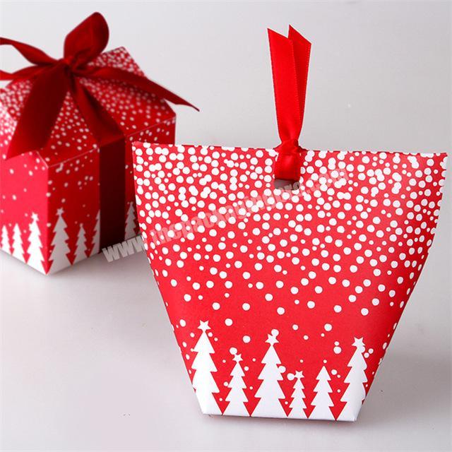 KINSHUN 100% manufacturer cheap price Christmas nesting gift boxes stripe box with ribbon gift box holiday party deco