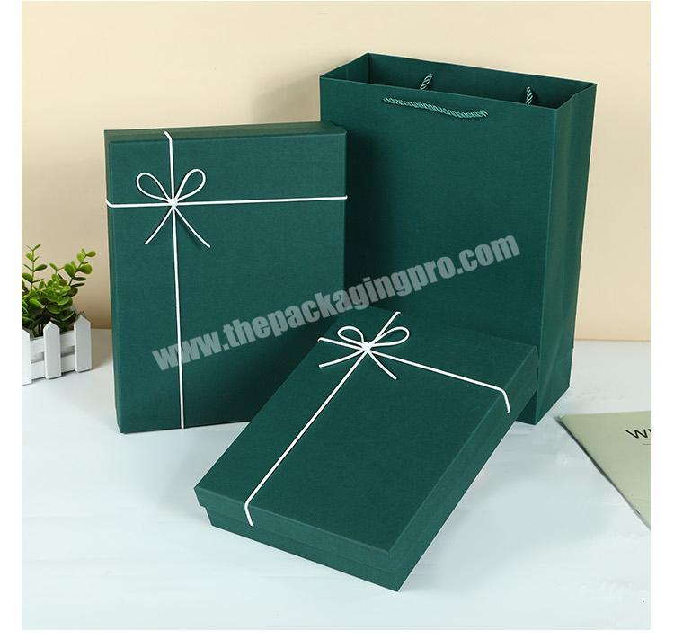 KinSun Empty Gift Box Dark Green Simple Packaging Box Customized Gift Box For Birthday Valentine's Day