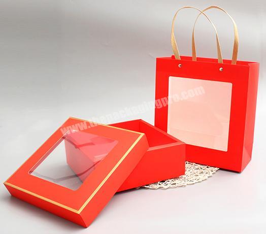 KinSun Wholesale Empty Window opening gift box Towel gift box customized Window opening handbag