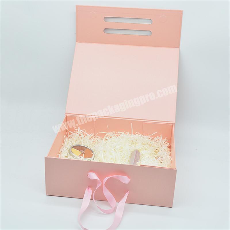 Luxury Custom Cardboard Cosmetics Foldable  Packaging Gift Box With Handle For Eye Liner Liquid Eyeliner