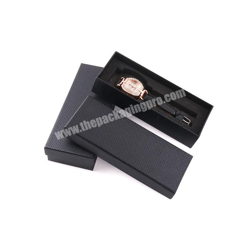 Luxury High Quality Custom Black Cardboard Paper Gift Leather Watch Case Packaging Watch Box