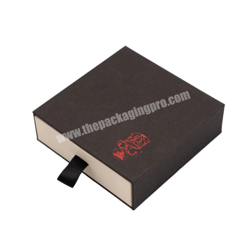 custom Luxury custom logo paper cardboard jewelry gift box sliding box packing drawer box with handle 
