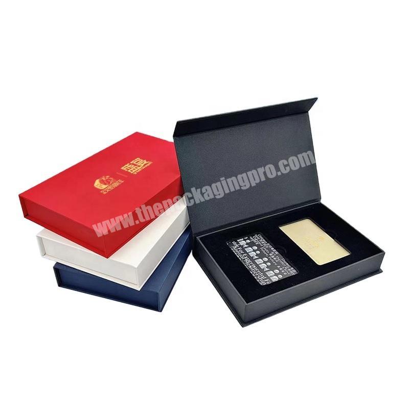Magnet Amex Credit Card Boxes With Logo Custom Double Holder Gift Credit Card Packaging