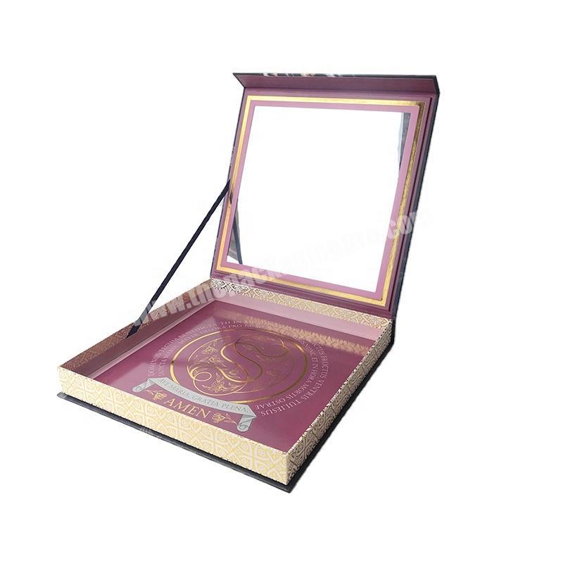 Multifunction Color Printing Large Virgin Mary Magnetic Make Up Packaging Easter Gift Box With Mirror