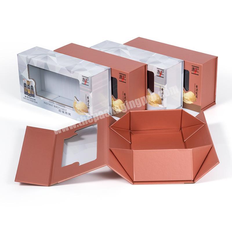 Osmo Custom Luxury Paper Magnet Foldable Folding Magnetic Gift Box Food Cookie Window Packaging Boxes
