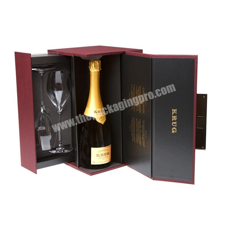 Osmo Custom Luxury Whisky Gift Boxes Recyclable Kraft Paper Packaging Wine Champagne Bottle Packaging Boxes