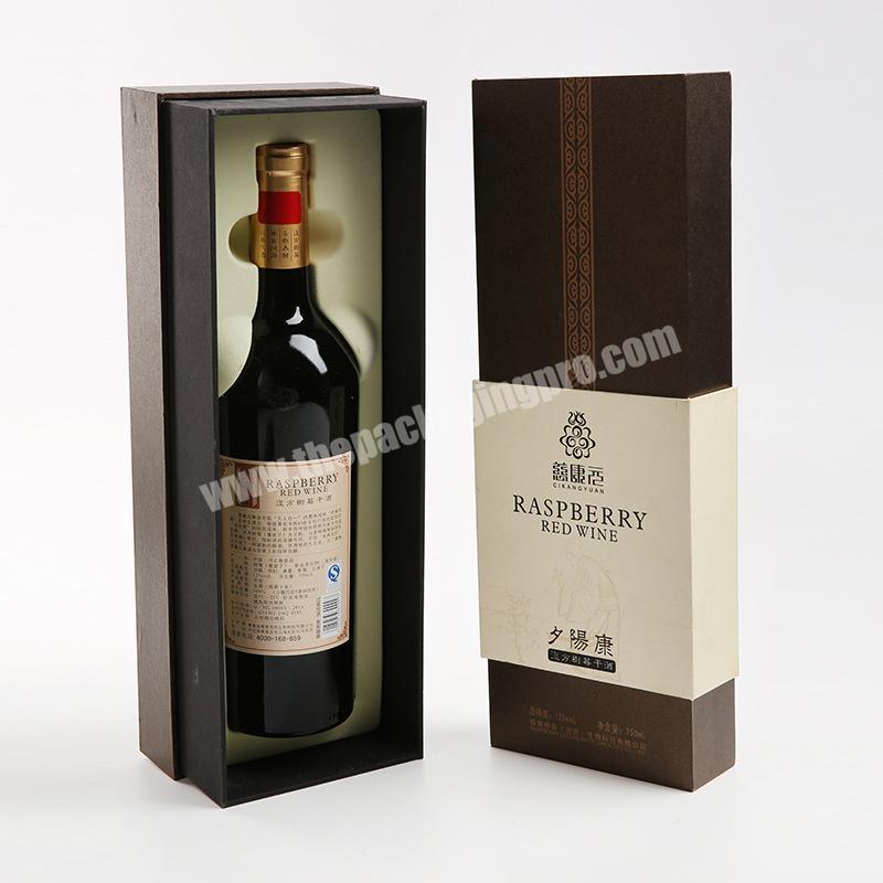 personalize Osmo Custom Wine Gift Boxes Recyclable Kraft Paper Packaging Champagne Whisky Bottle Packaging Boxes