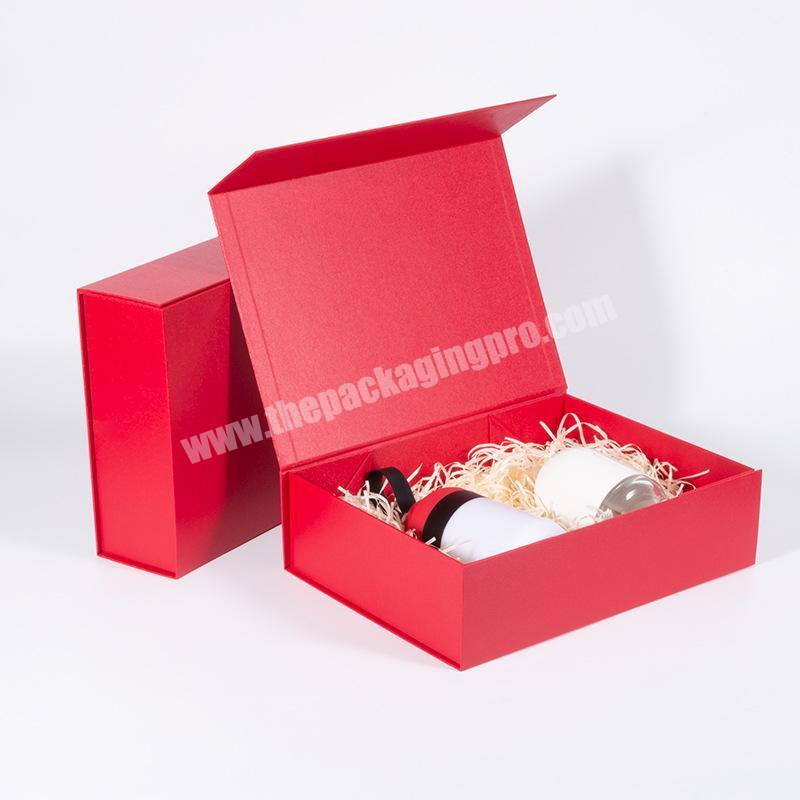 Osmo Customized Printed Premium Foldable Luxury Matt Red Magnetic Gift Boxes For Cosmetics Beauty Products