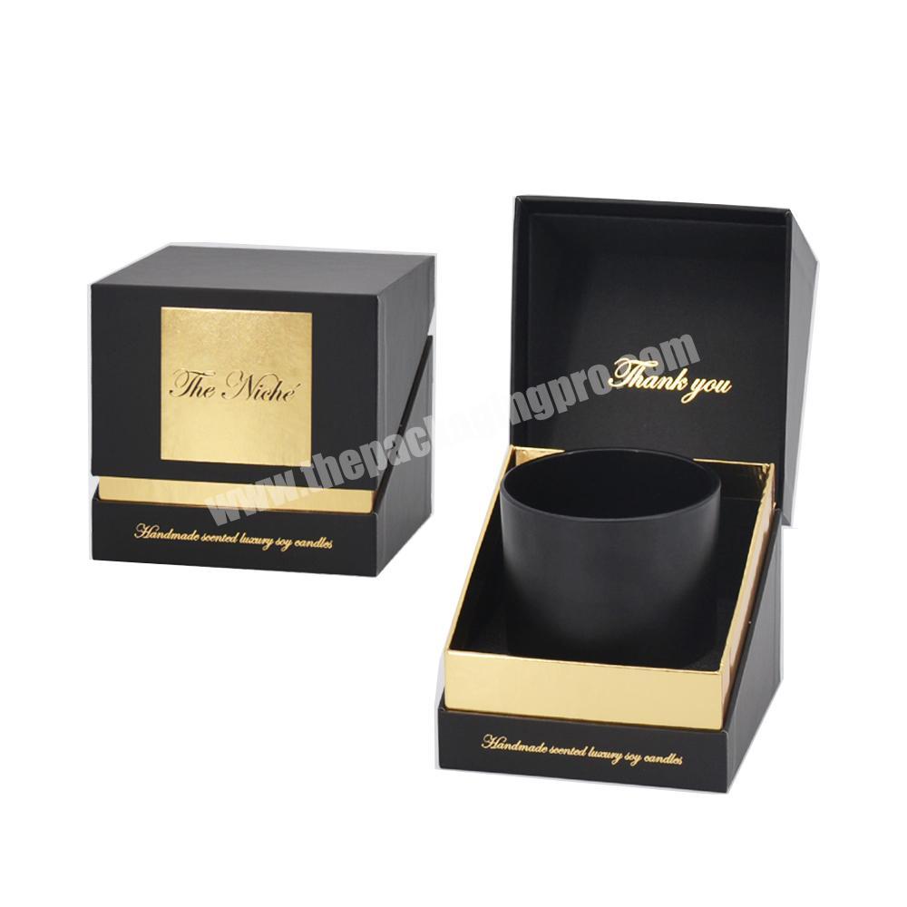 Osmo Wholesale Custom Empty Candle Box Packaging Luxury Scented Candle Jar Black Gift Packaging Boxes