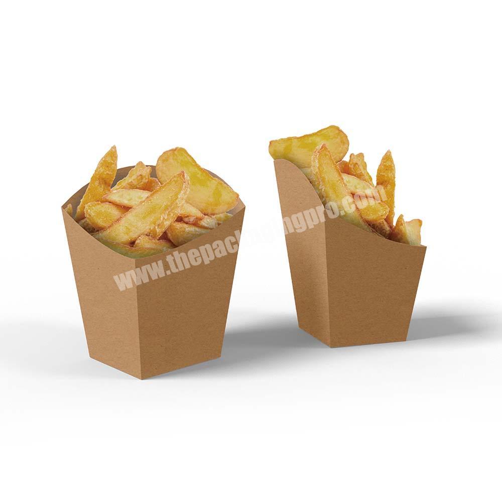 Paper Cone Shape Potato Chips Packaging Box for Fast Food French Fries Food  Packaging Box