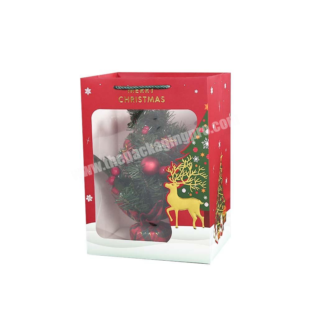 Paper box christmas decorative gift box with pvc window gift box with window clear