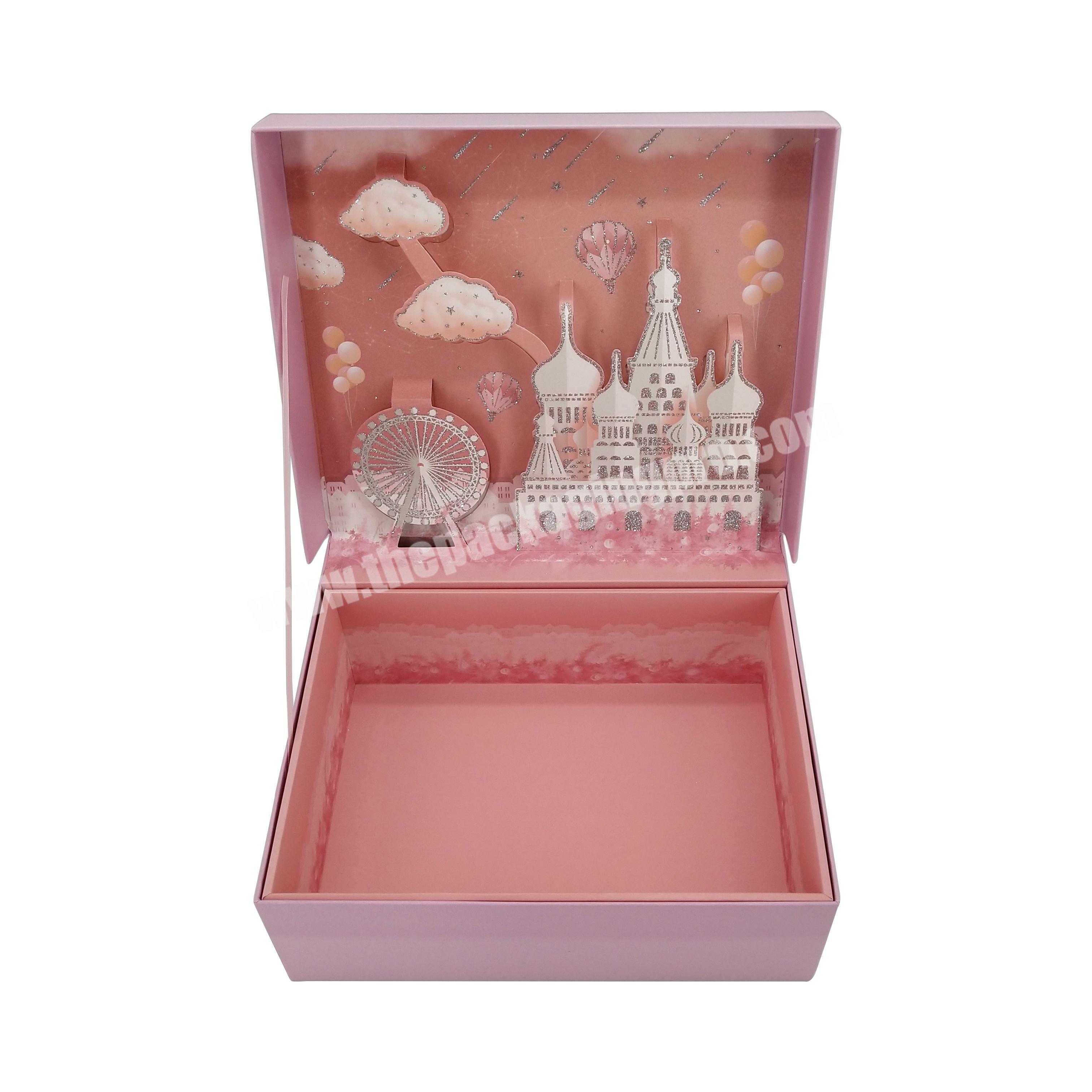 Pink romantic luxury decorative christmas gift packaging box