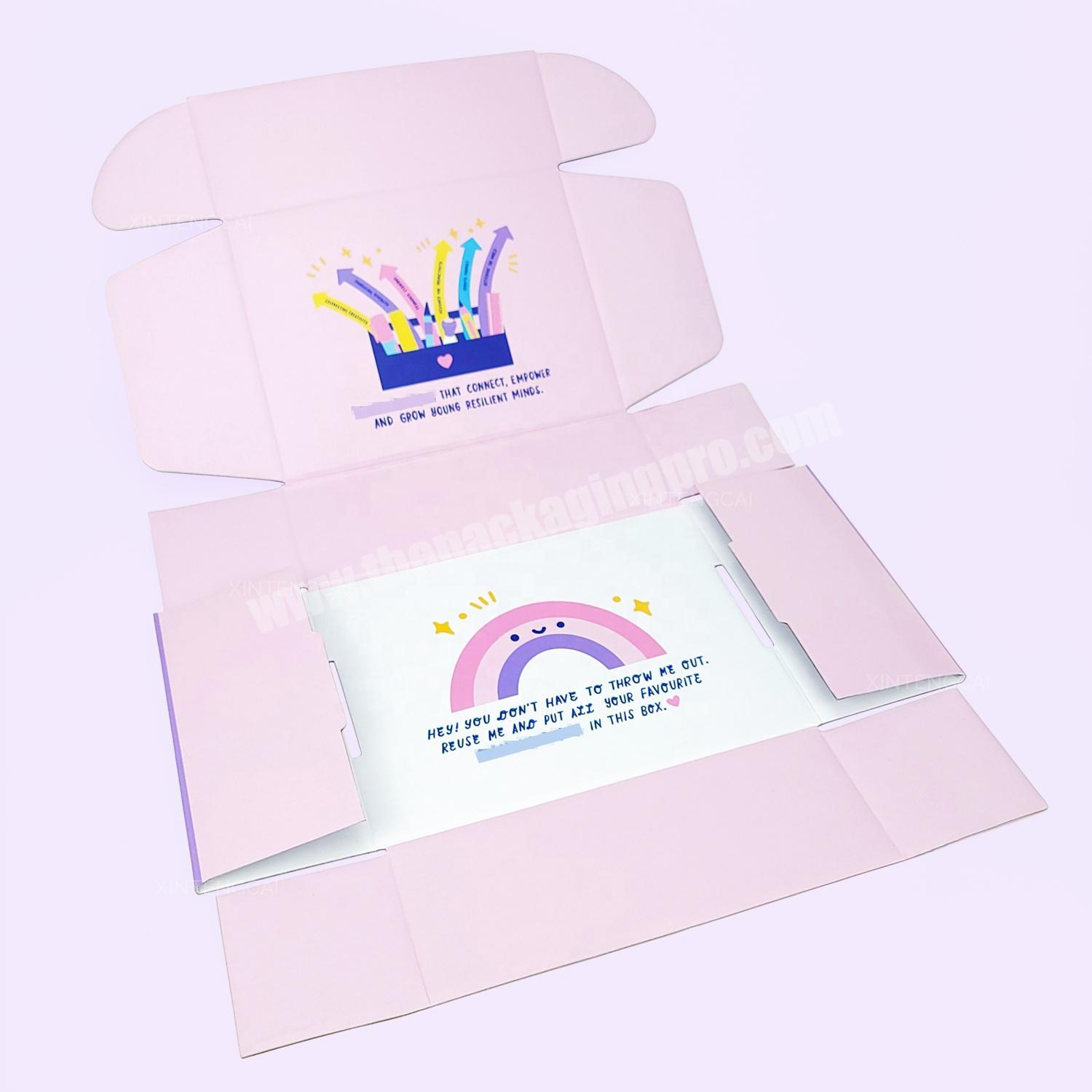 Purple Pink Custom Logo Cardboard Cartons Shipping Mailer Box Cosmetic Set Cosmetics Mailing Corrugated Packaging Boxes factory