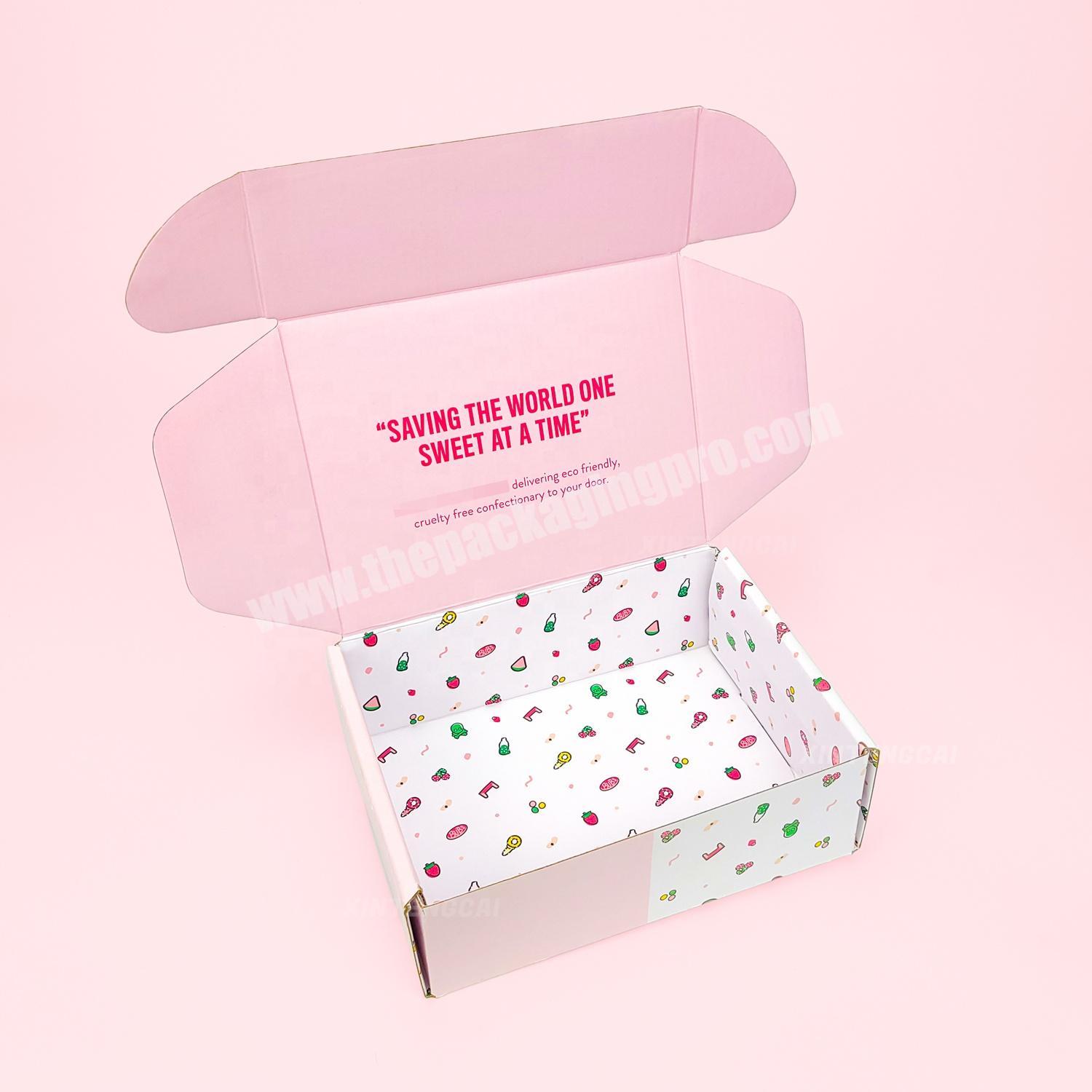 Sweet Pink Mailer High Quality Custom Logo Printed Cosmetic  Skincare  Personal Care  Snack  Candy Packaging Paper Box factory