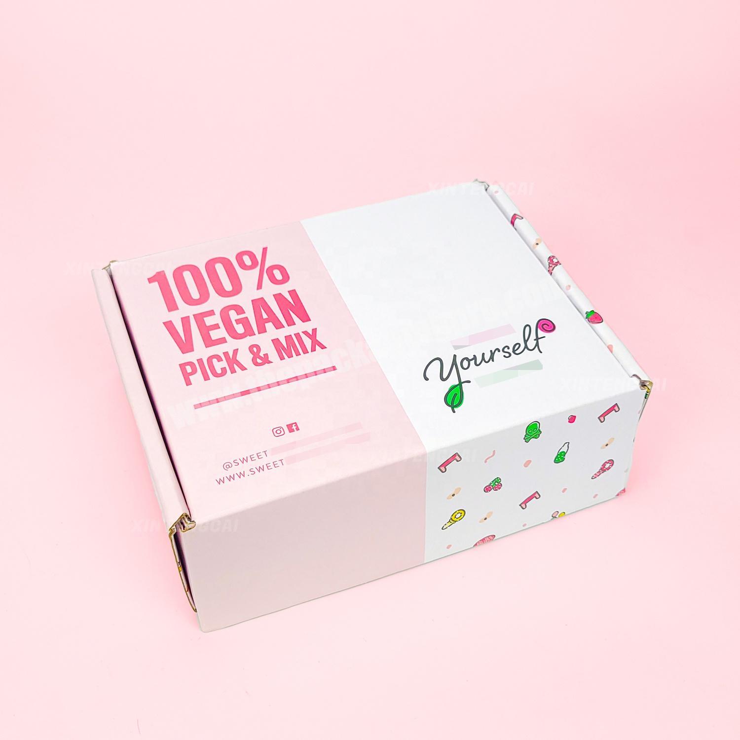 Sweet Pink Mailer High Quality Custom Logo Printed Cosmetic  Skincare  Personal Care  Snack  Candy Packaging Paper Box