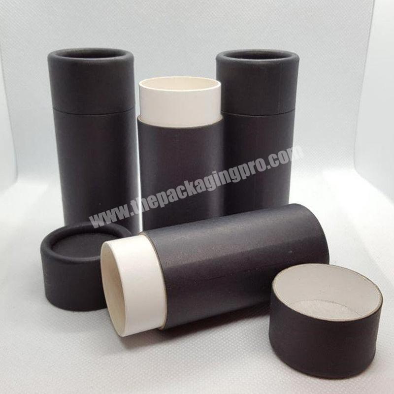 T Shirt Black Eco Friendly Kraft Paper Cardboard Tube Packaging