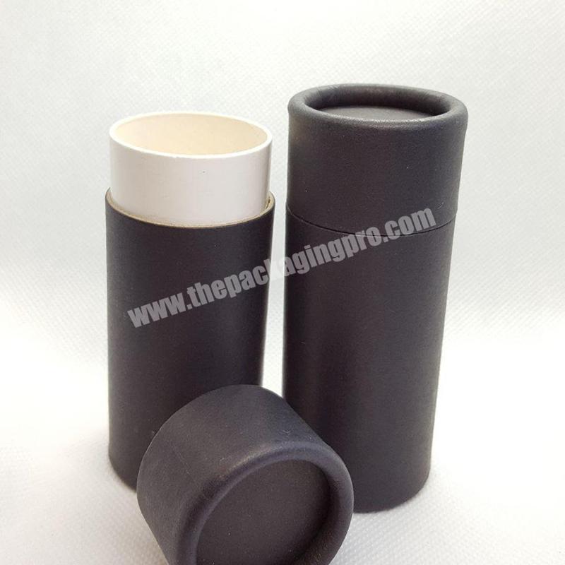 T Shirt Black Eco Friendly Kraft Paper Cardboard Tube Packaging manufacturer