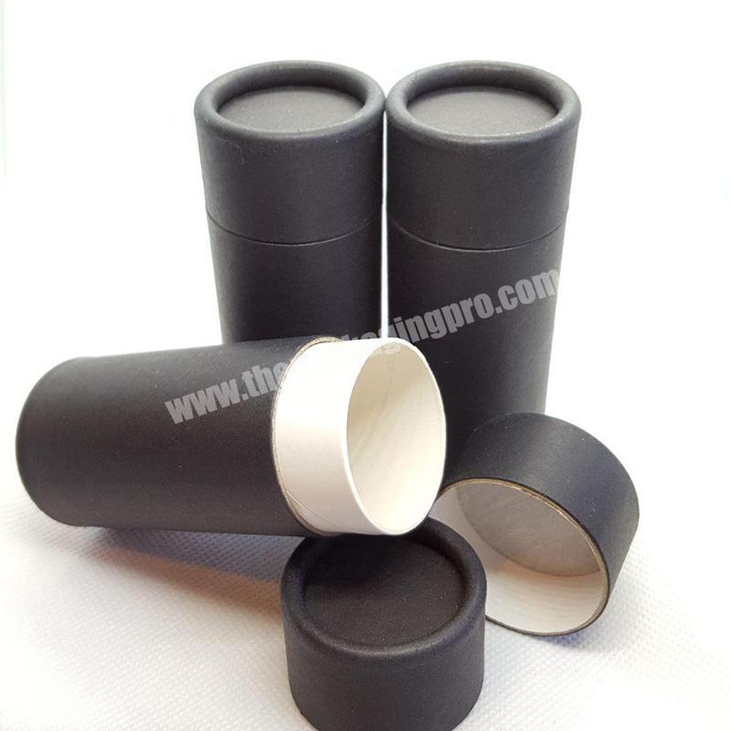 T Shirt Black Eco Friendly Kraft Paper Cardboard Tube Packaging