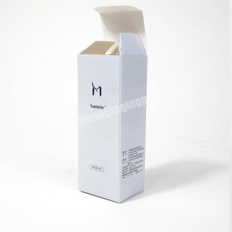 White Custom Logo Printed Ivory Paper Folding Nail Polish Oil Cosmetic Lipstick  Packaging Paper Gift Box