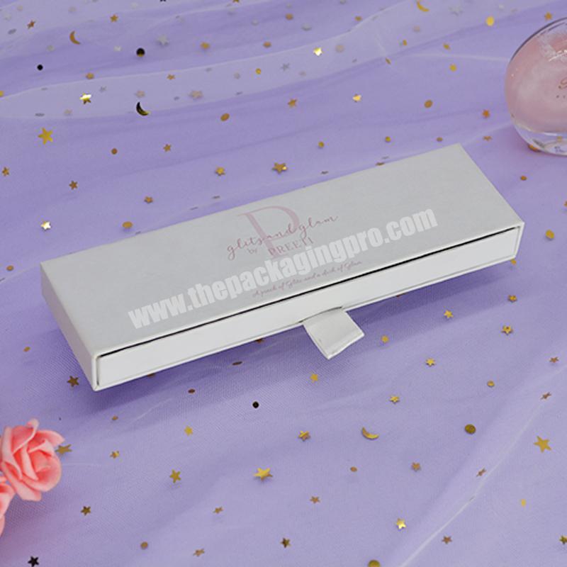 White Wholesale Custom Size Logo Cosmetic Lipstick Cardboard Paper Box Makeup Perfume Packaging Gift Folded Box