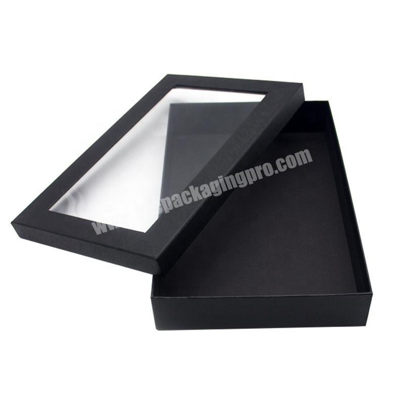 Wholesale Custom Clothing Jewelry  Package Gift Box Paper Black Packaging Boxes With Window
