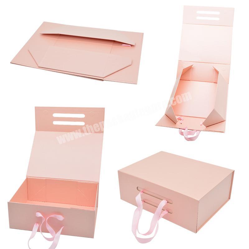 Wholesale Custom Logo Luxury Collapsible box  Gift Wig Hair Extension Magnetic Packaging Box Customized Ribbon Art