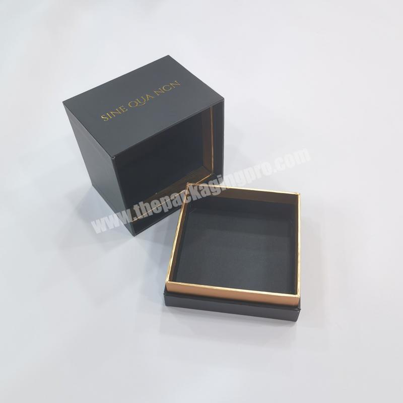 personalize Wholesale Custom empty paper gift box for candle jar luxury 2 pieces candle clamshell flip box square shape packaging