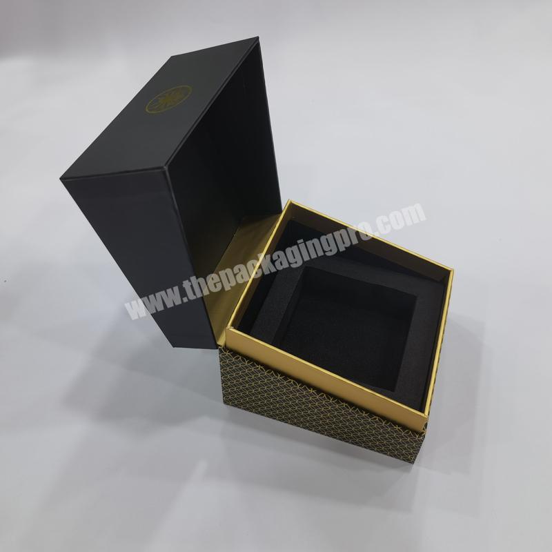 custom Wholesale Custom empty paper gift box for candle jar luxury 2 pieces candle clamshell flip box square shape packaging 
