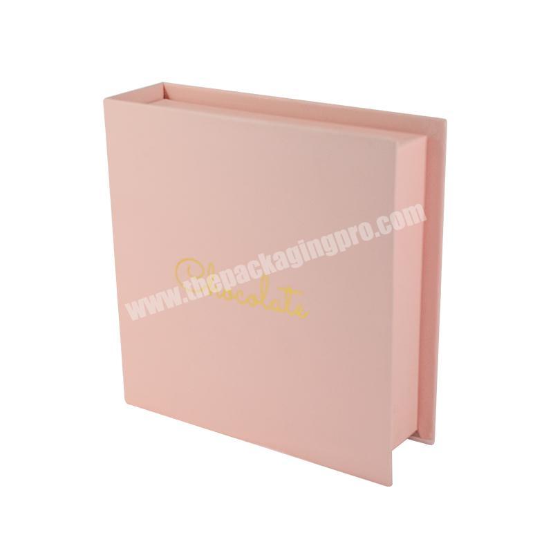 Wholesale Customize Logo Packaging Cardboard Paper Square  Chocolate Candy Luxury  Unique Box With Gold Foil stamping Logo factory