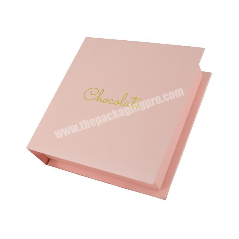 Wholesale Customize Logo Packaging Cardboard Paper Square  Chocolate Candy Luxury  Unique Box With Gold Foil stamping Logo manufacturer