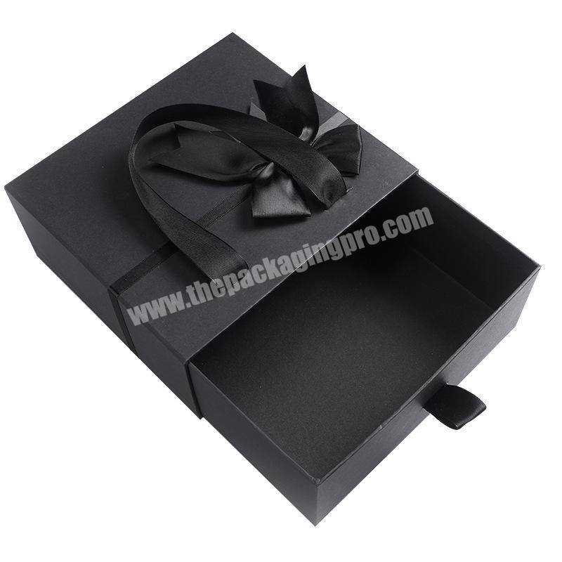 Wholesale Paper Rigid Cardboard Boxes Packaging Black Gift Packed For Sweet Mug Wine