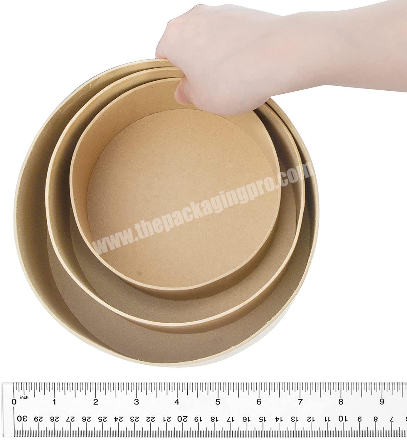 Custom Printed Cardboard Cylinder Packaging Gift Round Kraft Paper Boxes With Lid