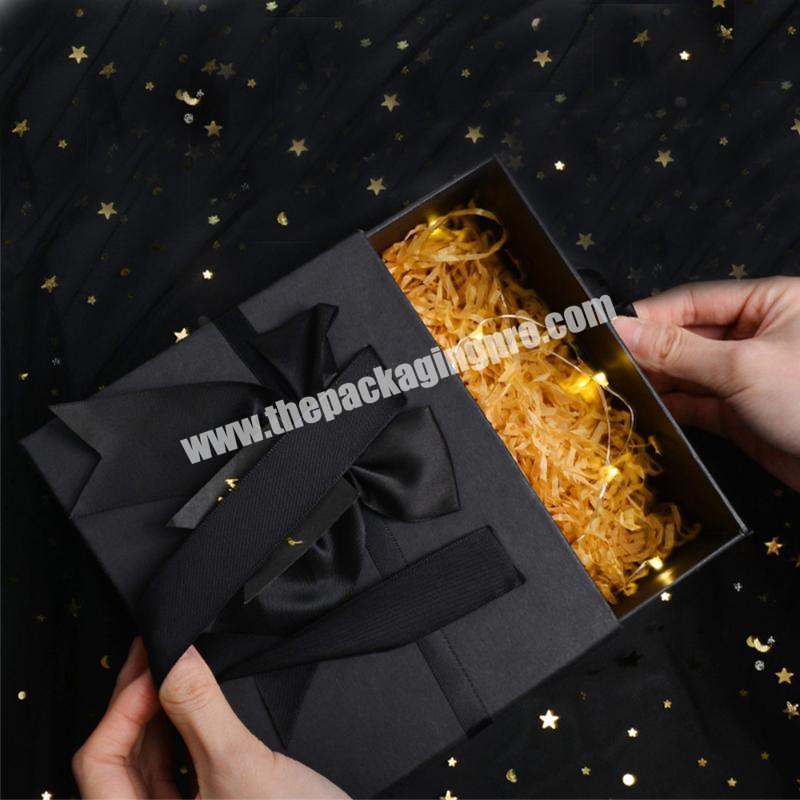Wholesale Custom Slide Out Carton Paper Shoe Box Black Drawer Packaging Gift Box