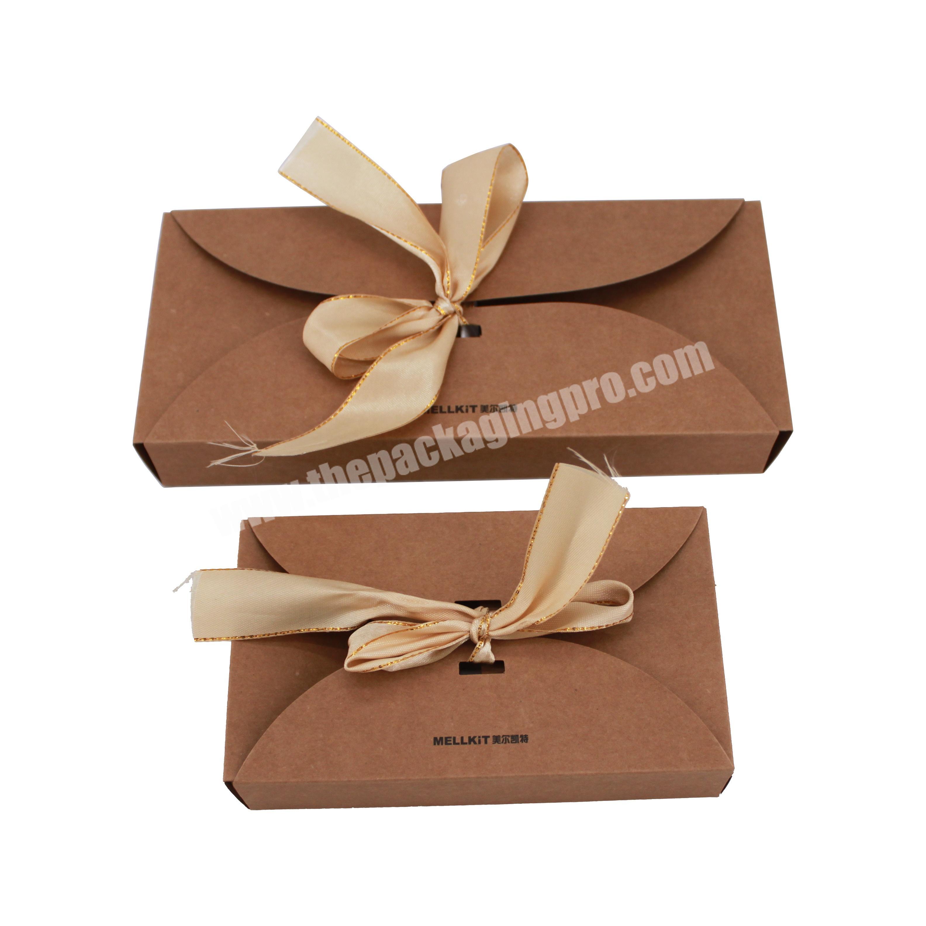 Wholesale custom design fancy bundle packaging box folding  long narrow gift box with ribbon