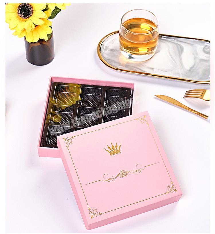 Wholesale custom logo printed luxury cardboard paper gift  candy dessert sweet chocolate packaging boxes factory