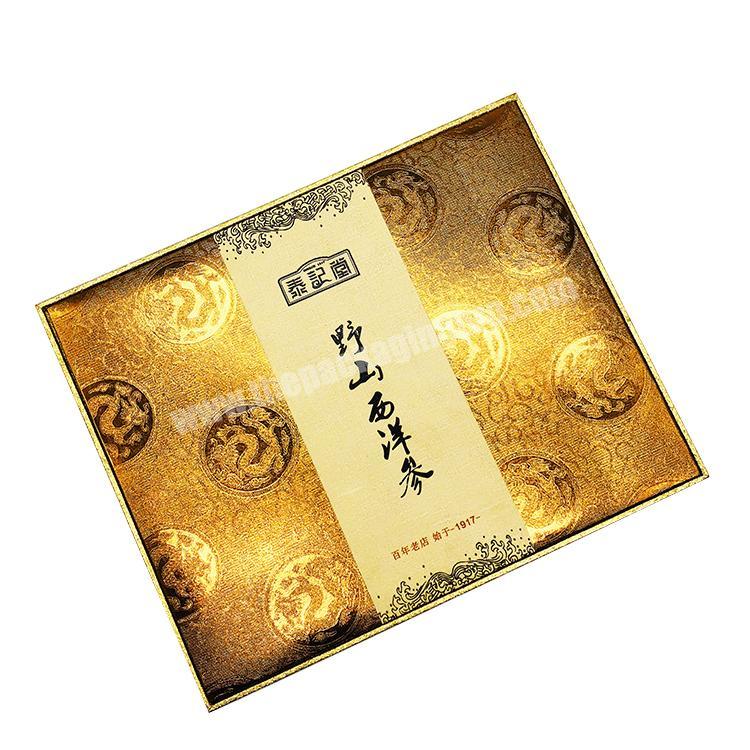 custom luxury golden art paper ginseng gift box