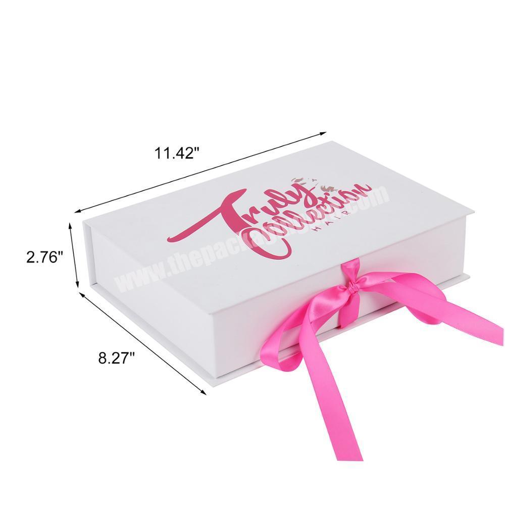 custom luxury white hair extension packaging boxes