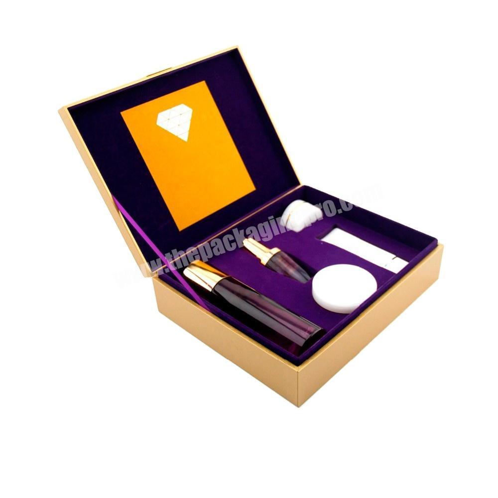 hot sale Luxury Custom High-Grade Silver Gray Cardboard book shape Cosmetics Magnetic Flap Package Box With EVA Insert