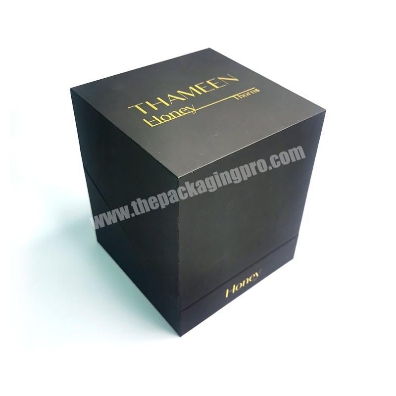 wholesale empty Christmas custom made black luxury paper candle packaging gift box manufacturer