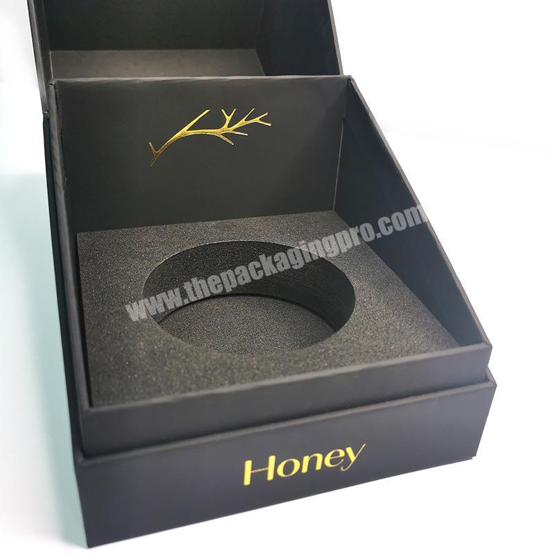 personalize wholesale empty Christmas custom made black luxury paper candle packaging gift box